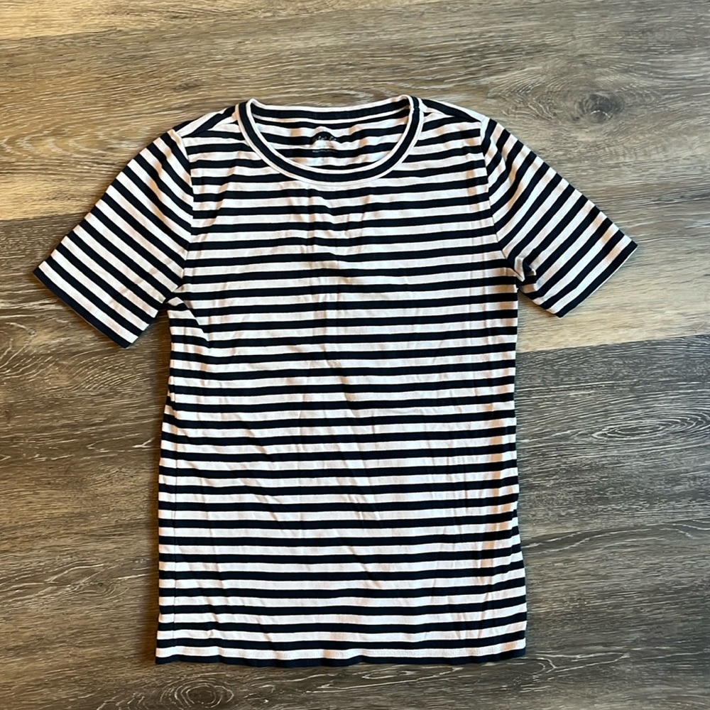 J. Crew navy and white striped tee